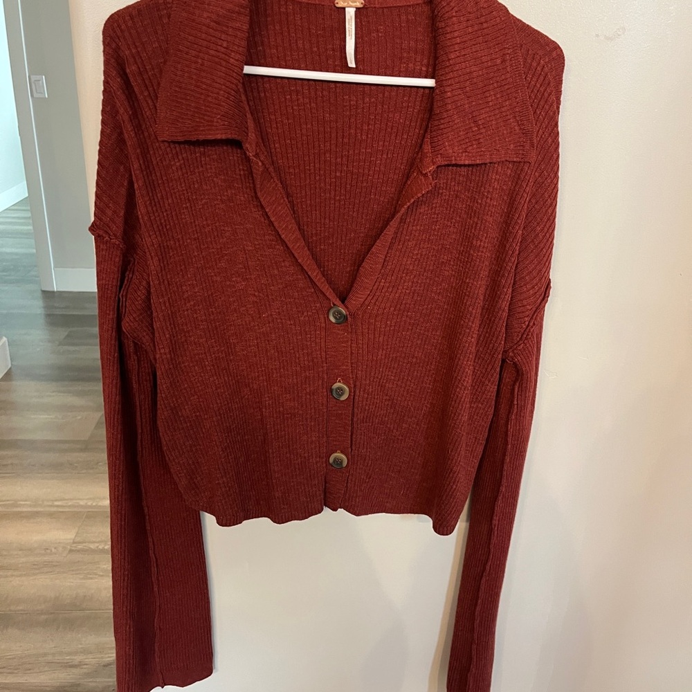 Free People Ella Button Up Sweater